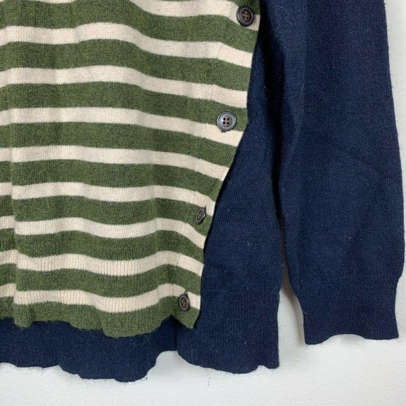 J.crew Side-button sweater in stripe‎ womens size L - Picture 3 of 4